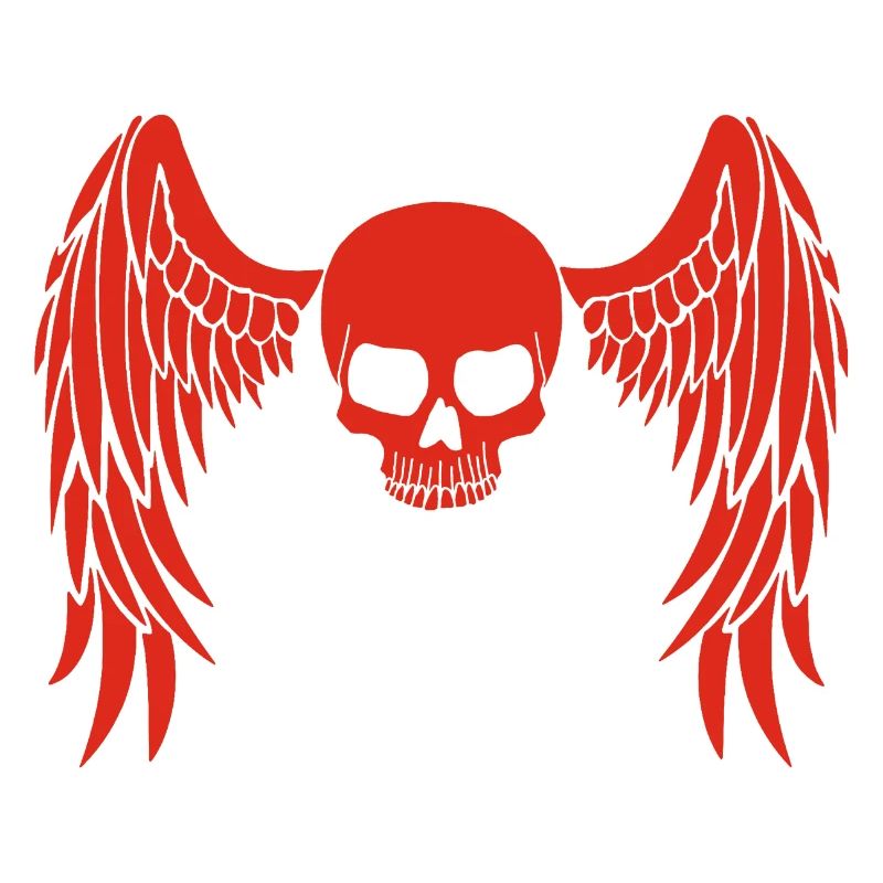 Crâne ailé rouge