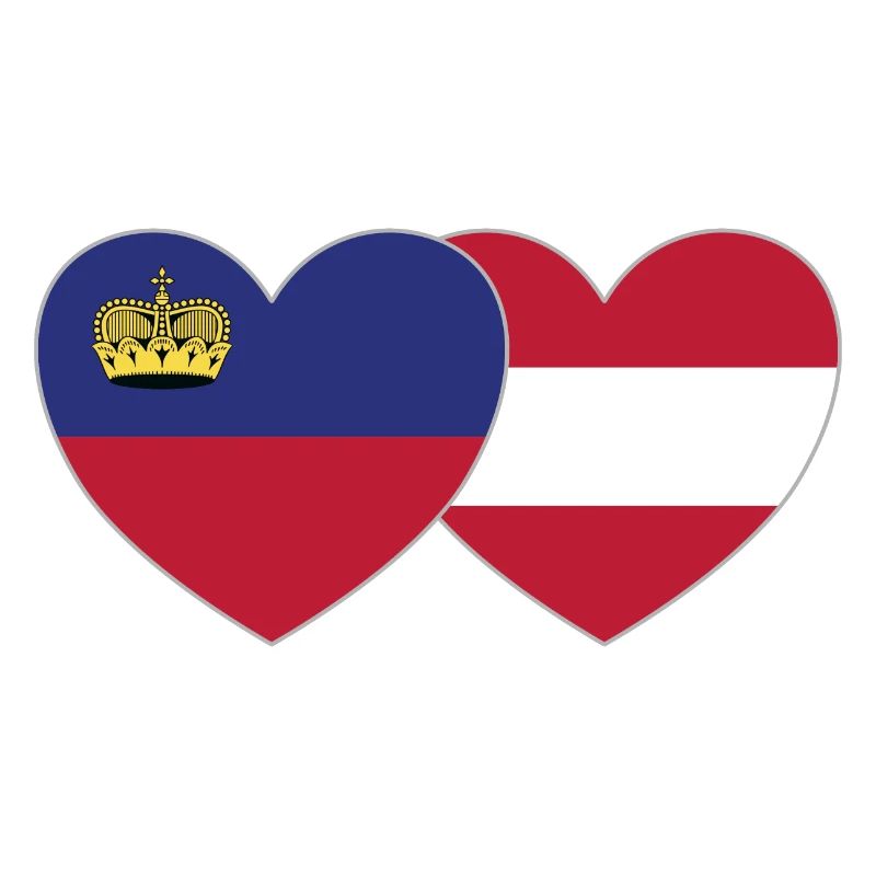 Lichtenstein Austria Flag Heart