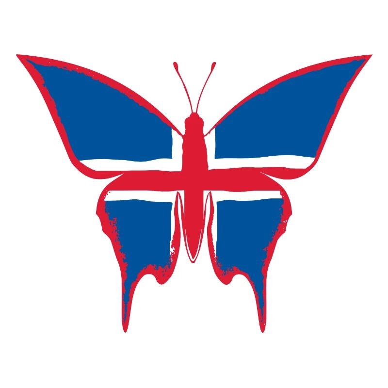 Drapeau de l’Islande papillon