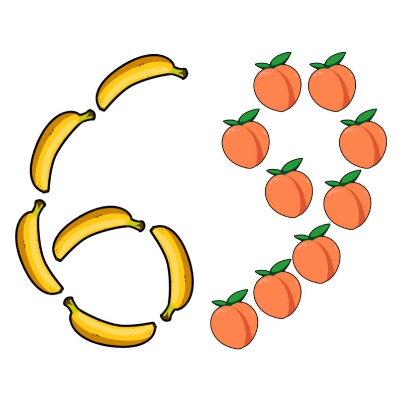 Fruchtmotiv Bananen und Pfirsiche