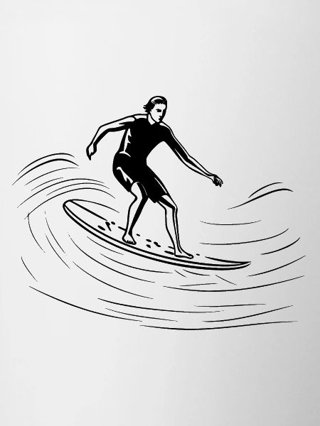 Croquis de surfeur