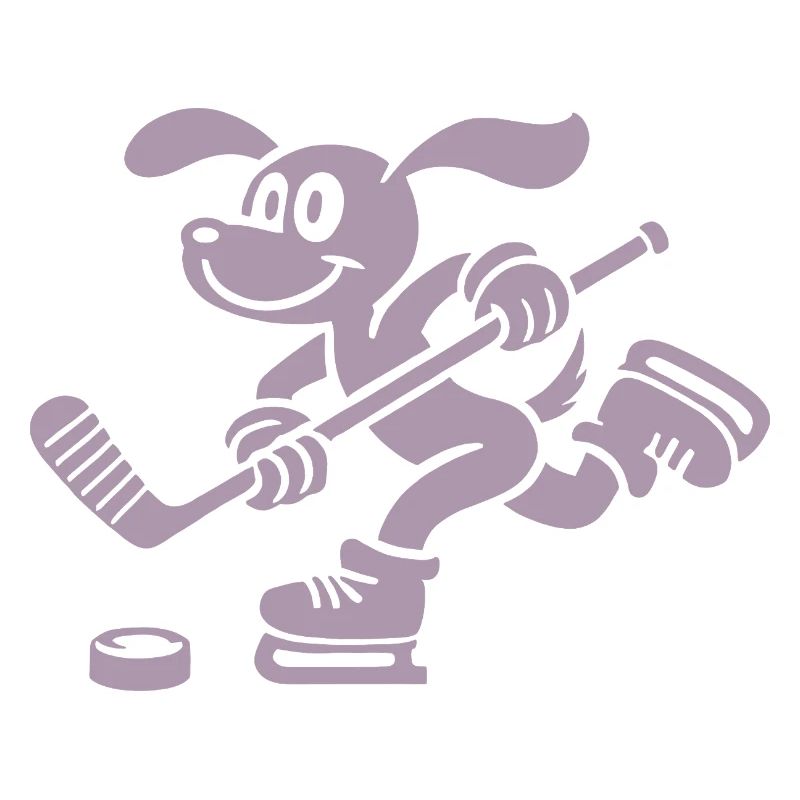 Dackel Eishockey Silhouette Minimalistisch