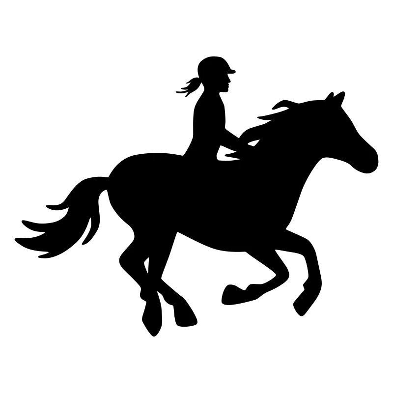 Reiterin auf galoppierendem Pferd