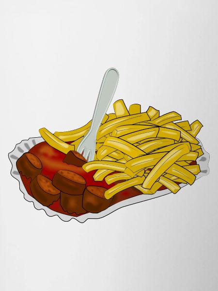 Currywurst with fries