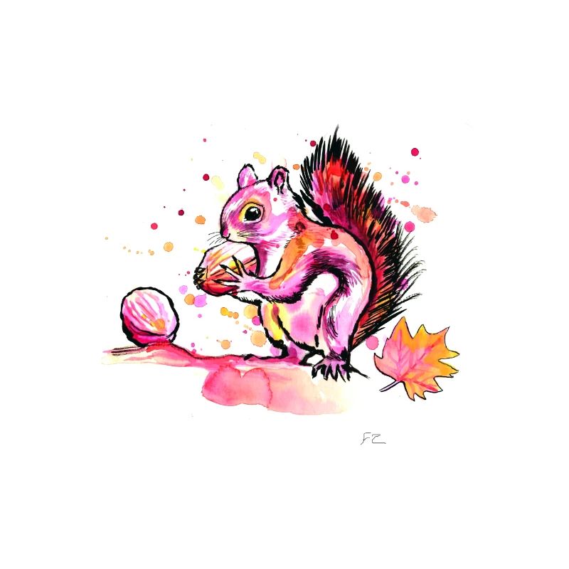 Écureuil en se nourrissant