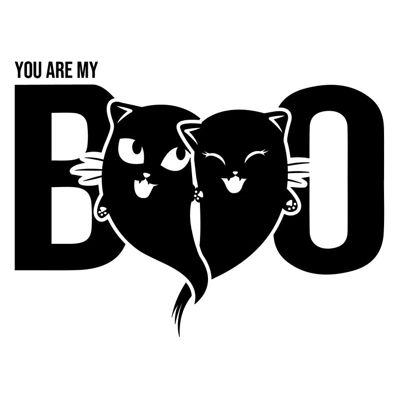 Cat Ghost - Tu es mon boo - Cœur - Halloween