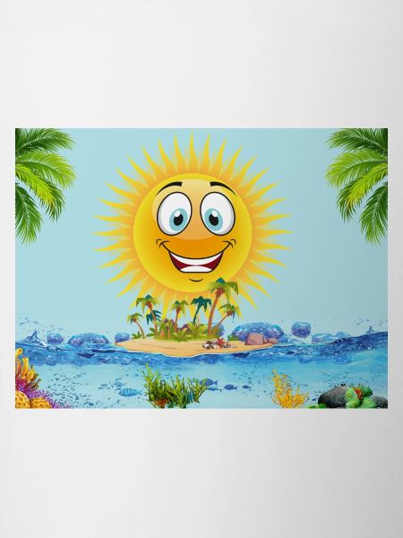 Sunny Island Cartoon Sun
