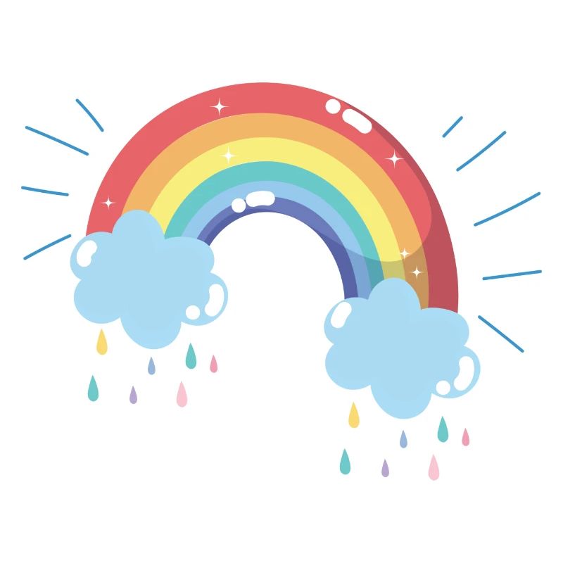 Arc de nuage de pluie arc-en-ciel pastel