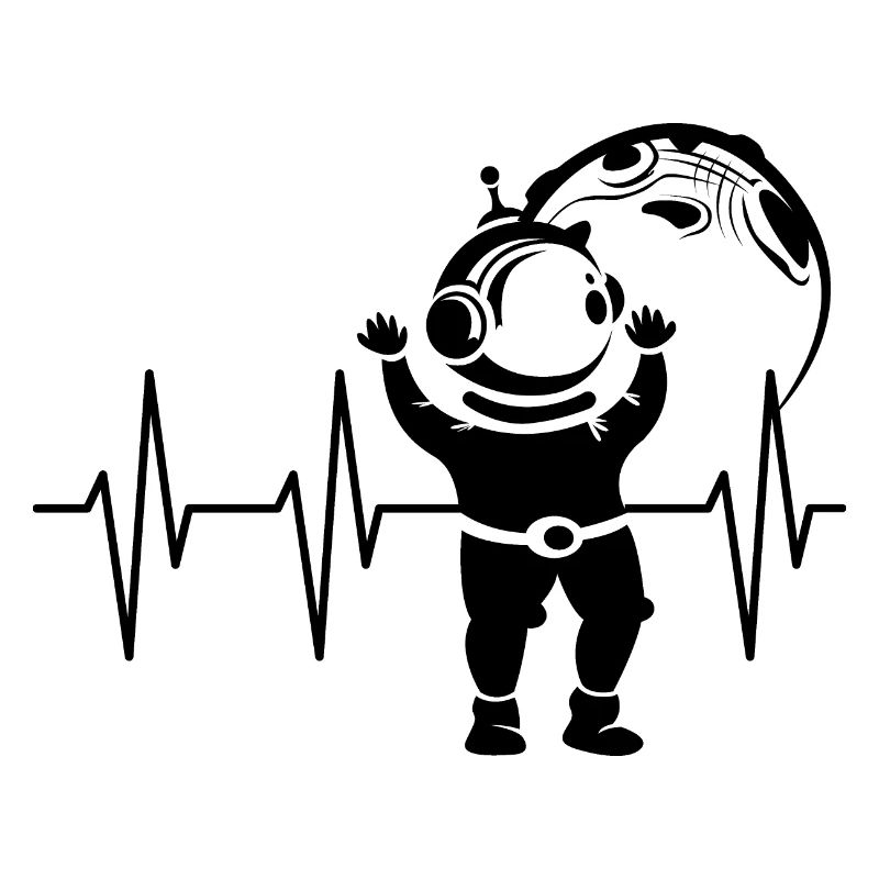 Heartbeat, Moon, Astronaut, Pulse, Space, ECG, Symbol