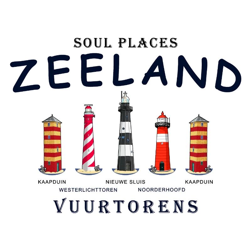 Zeeland, Netherlands, Lighthouses Hand Drawing
