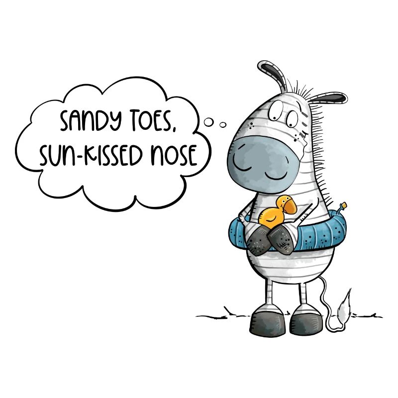 Zebra Sommer Strand Spruch
