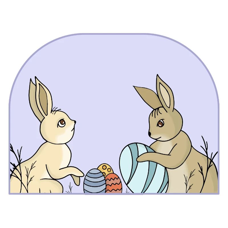 Cute bunnies with eggs