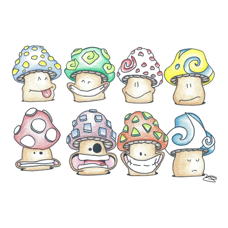 Champignons Pastel Espiègles