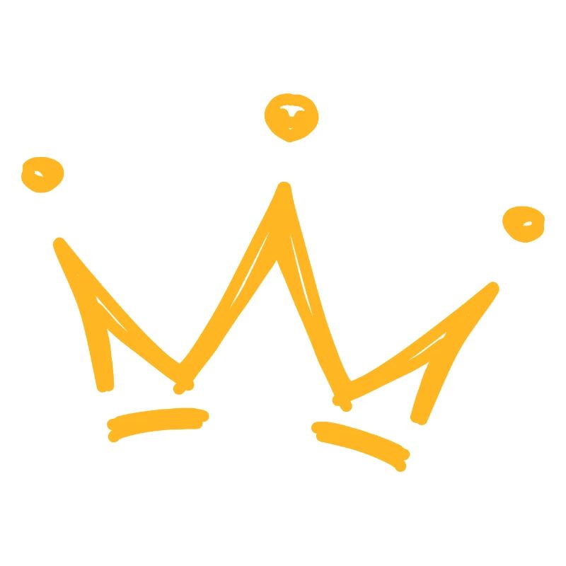 Crown sketch, isolated, yellow