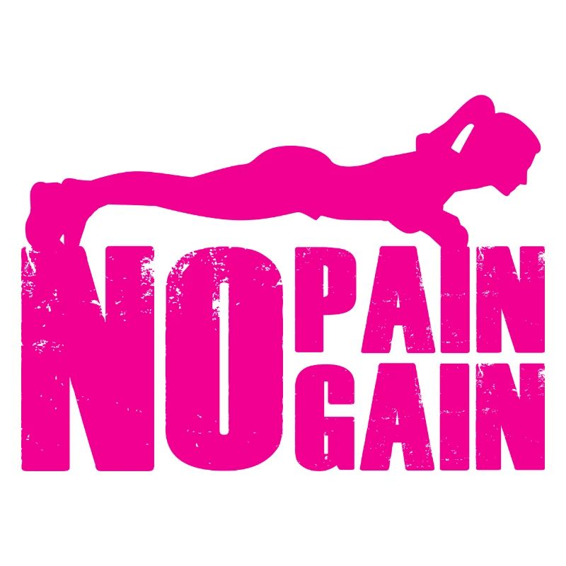 Silhouette de musculation No Pain No Gain