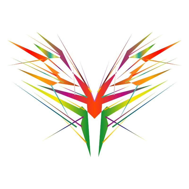 forme d’aile abstraite colorée