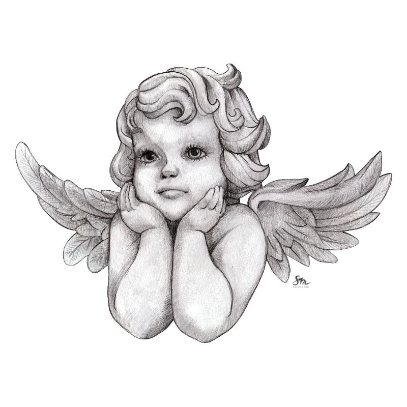 Petit ange chérubin rêveur