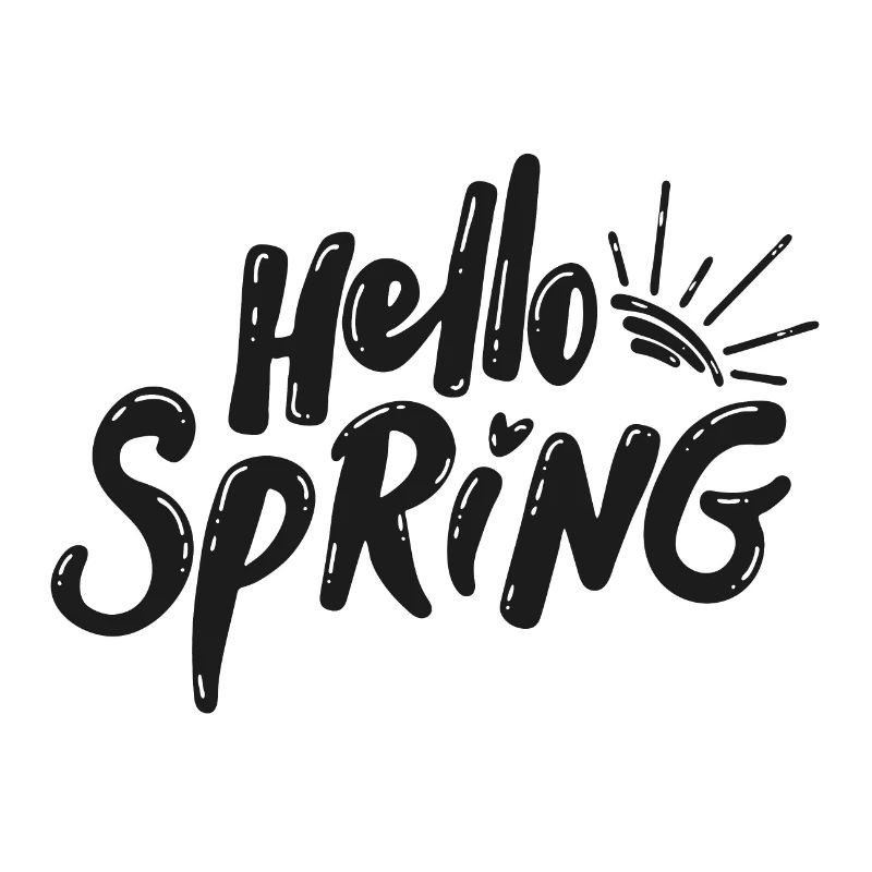 Hello Spring Season Bloom Lettering