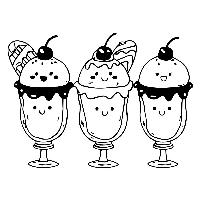 Cartoon Eisbecher