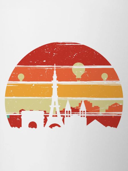 Paris Sunset Skyline Silhouette