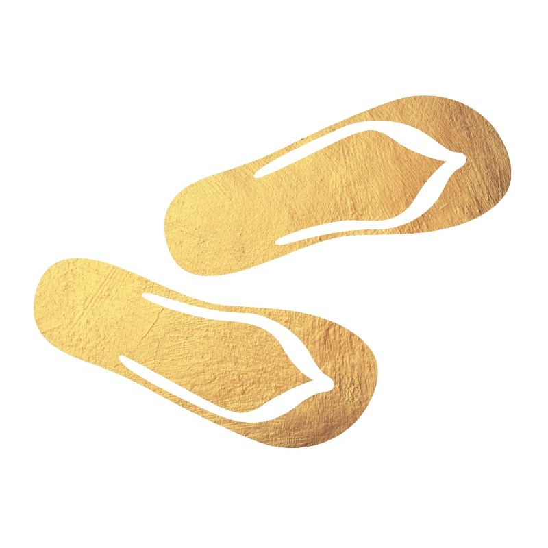 Latschen Flip Flops Gold Glamping Luxus Strand