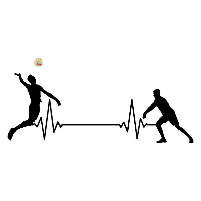 Volleyball Team Frequenz Herzschlag schwarz
