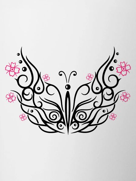 Butterfly with cherry blossoms