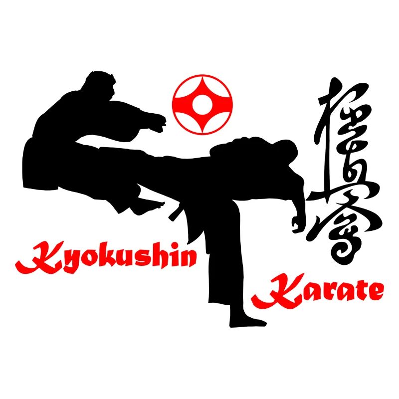 Kyokushin Karate KO Kick mit Kanku Zeichen