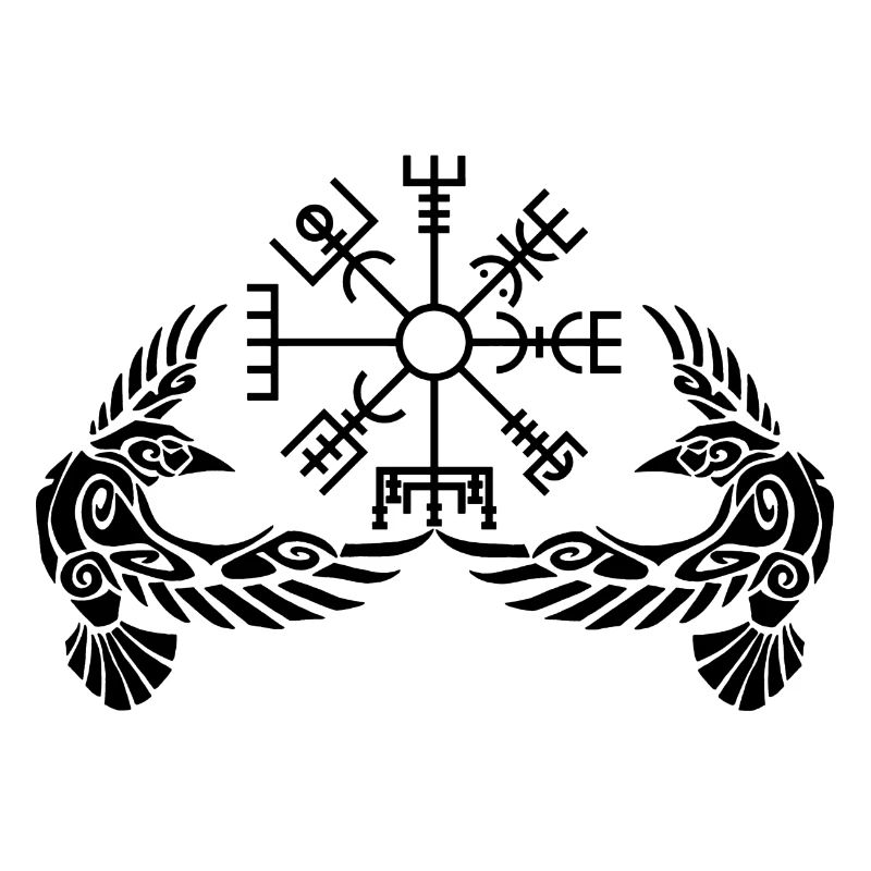Black ravens and Viking compass