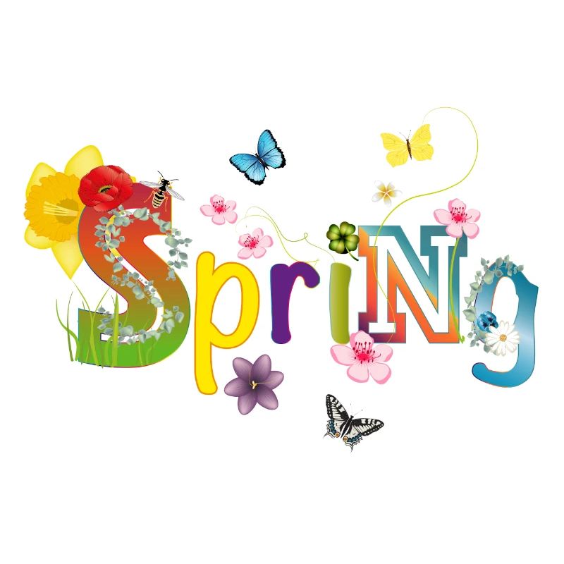 spring-like typography at the beginning of spring