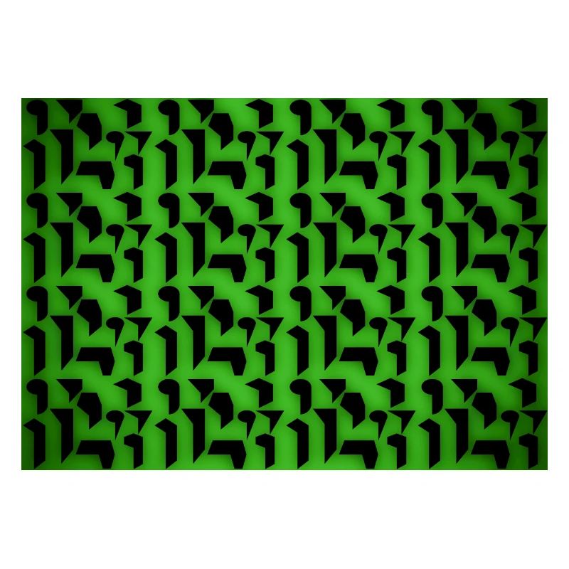 Formes et objets à motifs déco en vert-noir