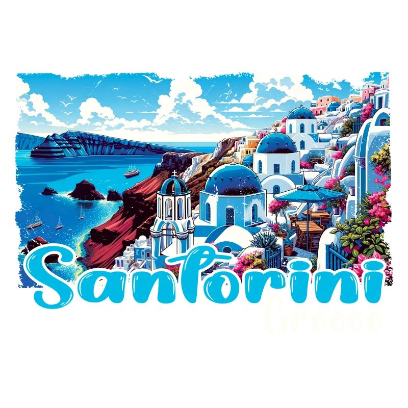 Santorin, Grèce, océan, île grecque
