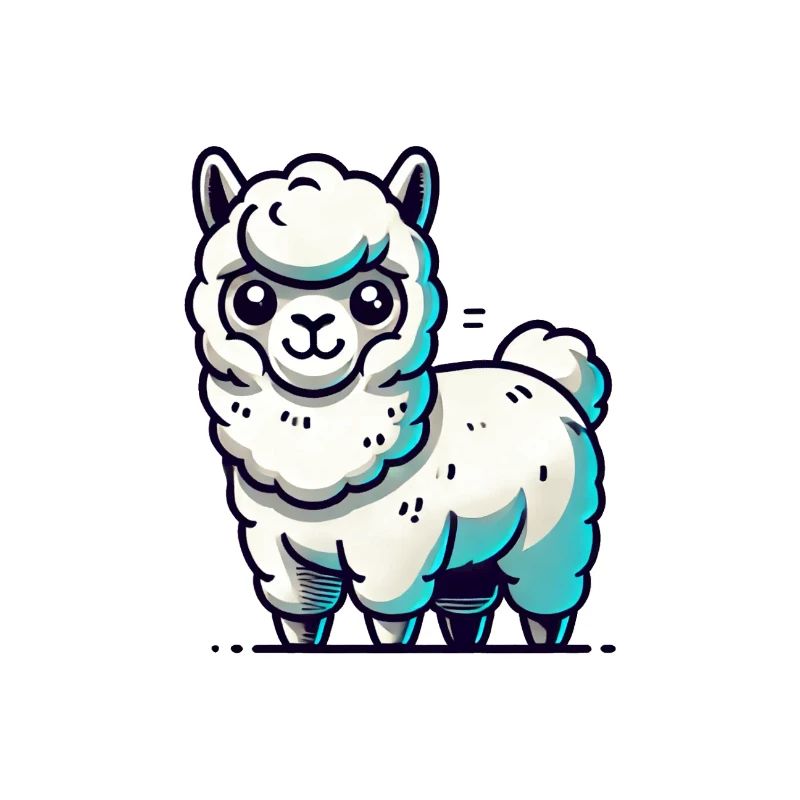 White Llama with Blue Accents