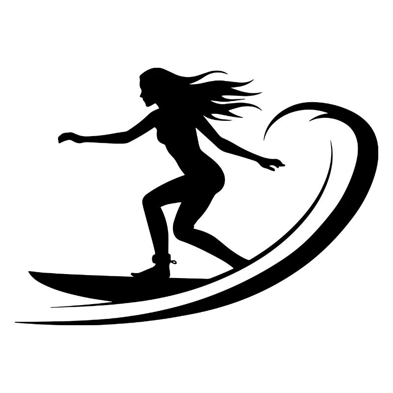Dessin de fille surfeuse