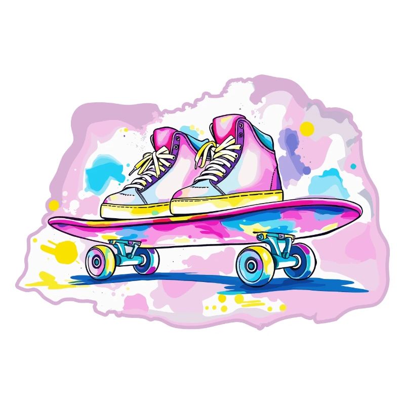 Skateboard mit Schuhe
