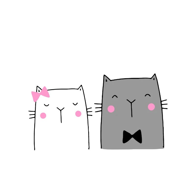 Katzen Paar Hochzeit Geschenk