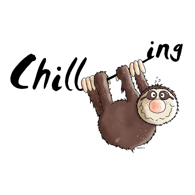 "Chilling" - Sloth - Cartoon
