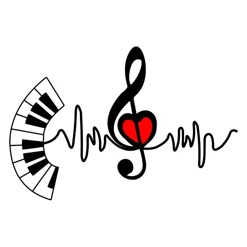 Piano Cardio Herzfrequenz und Herz in der Mitte