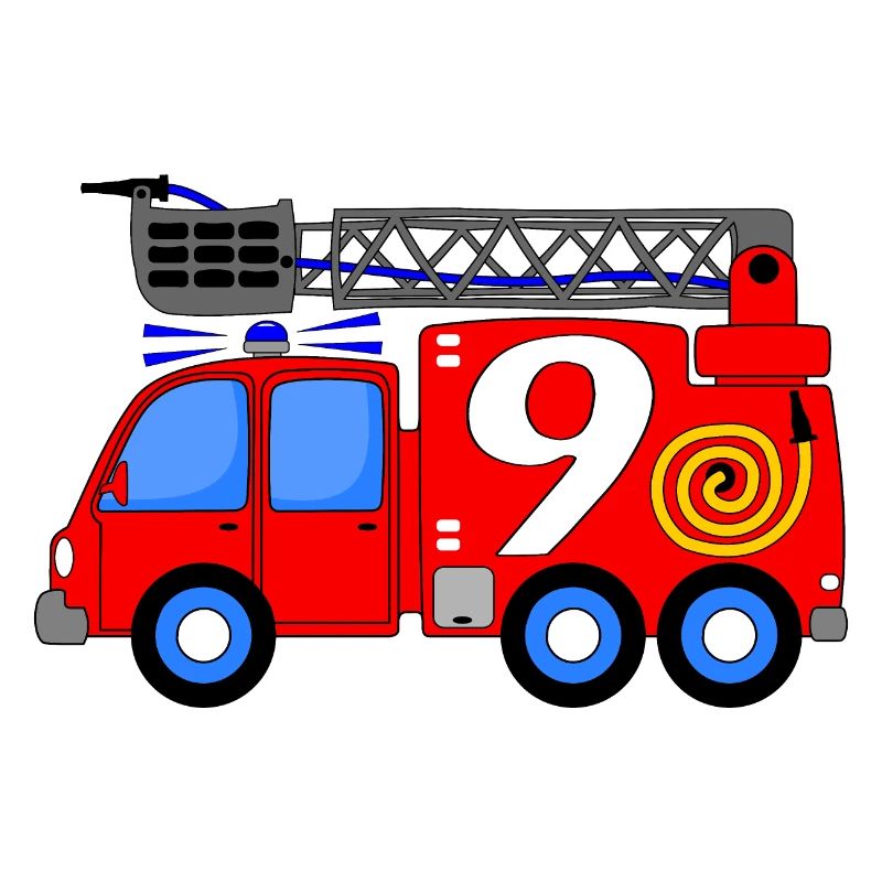 Fire engine 9 birthday children