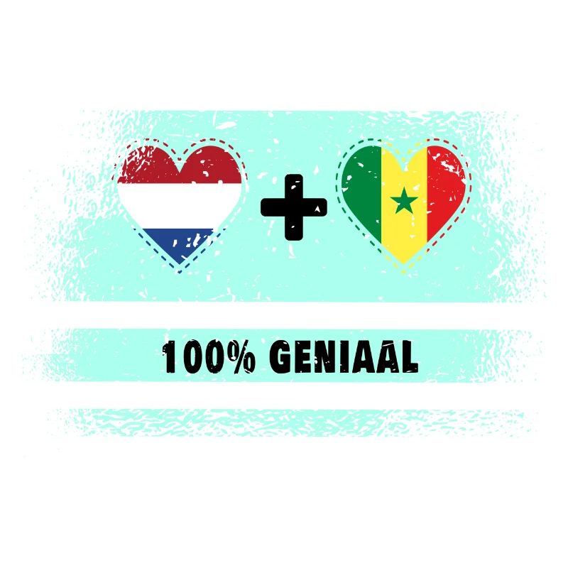Sénégal et Pays-Bas 100% Genius flag