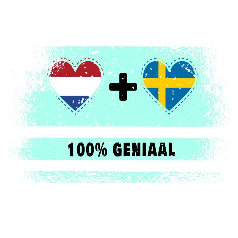 Drapeau 100% Genius de la Suède et des Pays-Bas