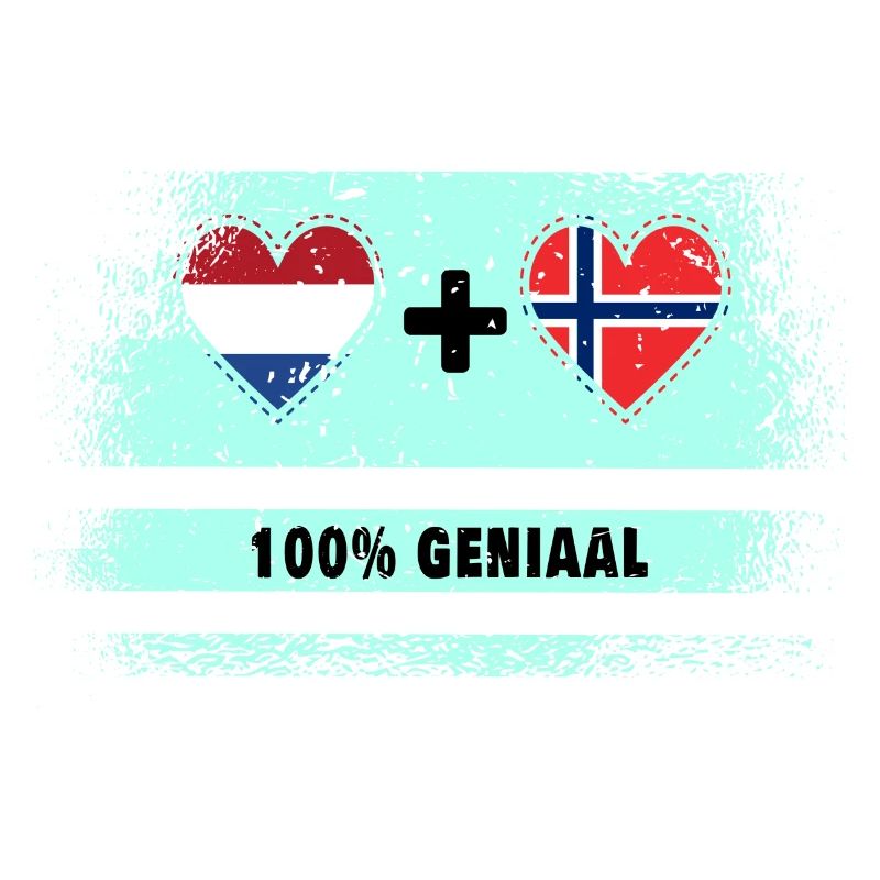 Drapeau 100% Genius de la Norvège et des Pays-Bas
