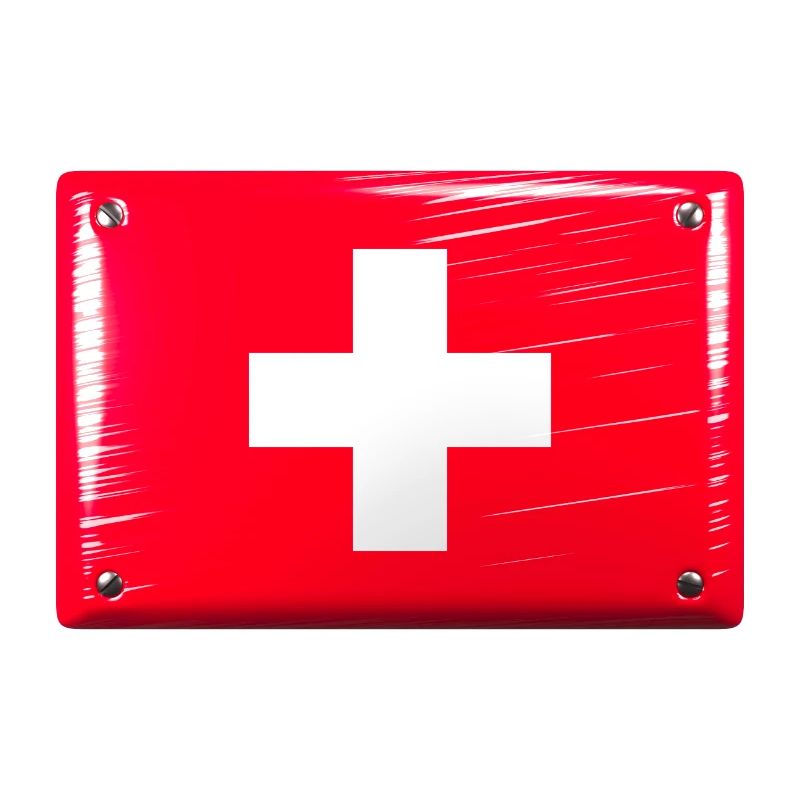 Drapeau de la Suisse Drapeau Étain Signe Look