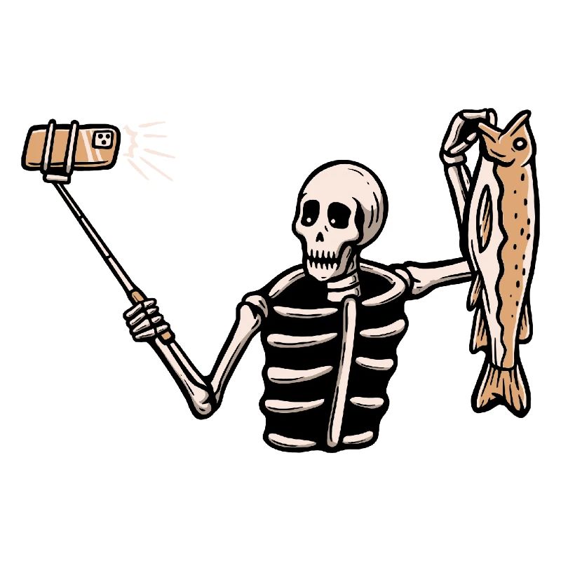 Pêche Squelette Selfie Grand