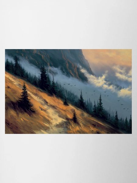 Mountain Landscape Illustration Poster