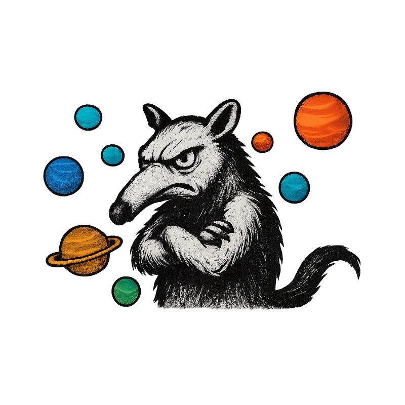 Fourmilier avec des planètes