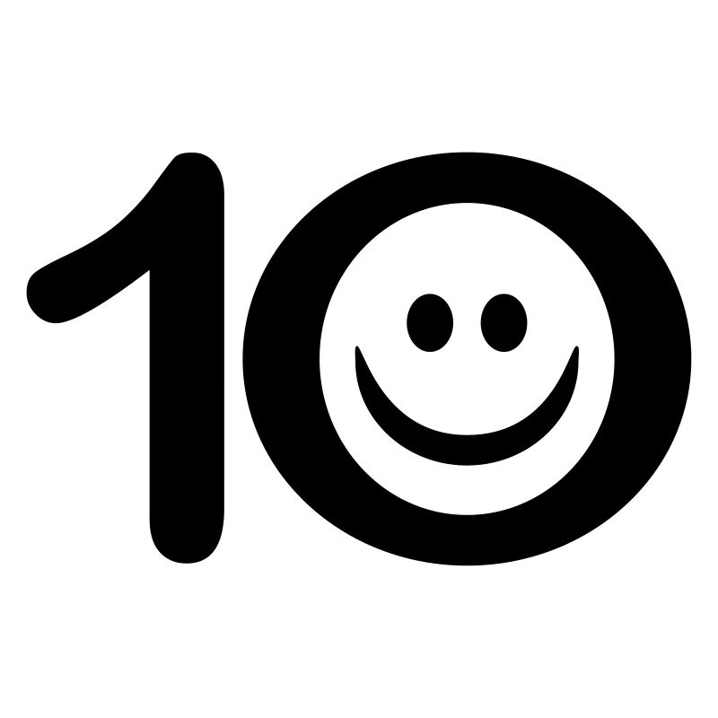Zum Zehnten: 10 mit Lächel-Gesicht