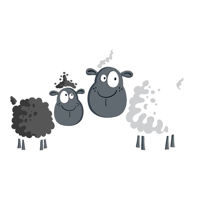 Zwei Schafe - Sheep - Schaf - Comic - Cute - Kids