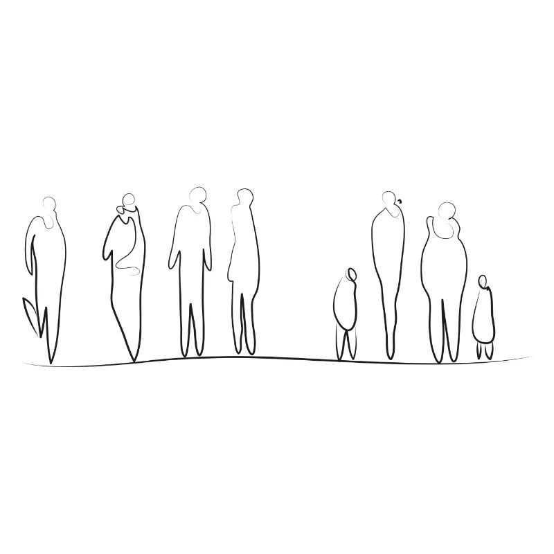 Black people as an abstract line, group