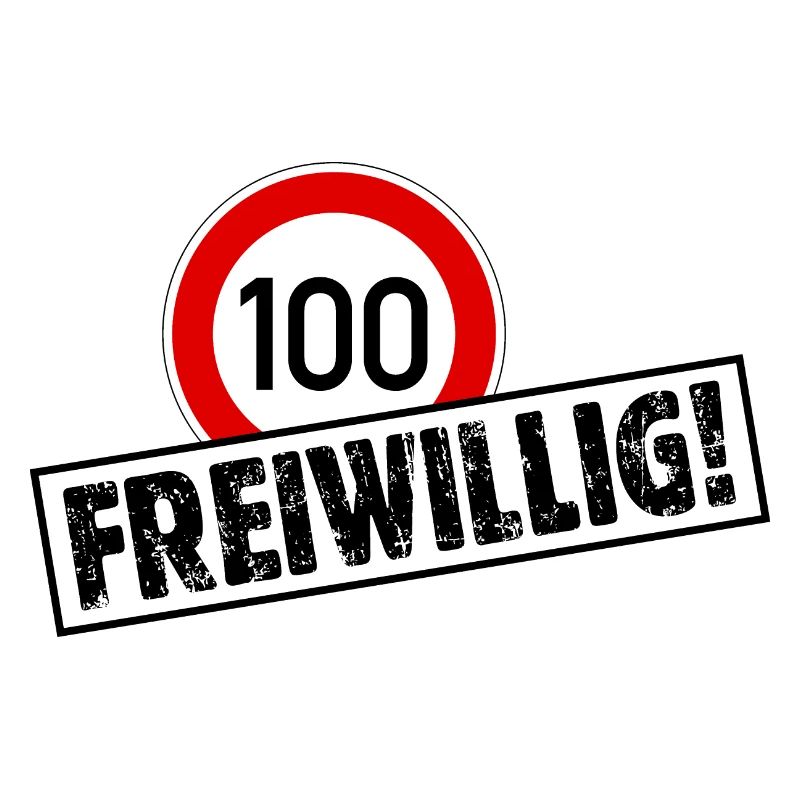 Tempo 100 FREIWILLIG! Tempolimit Aufkleber